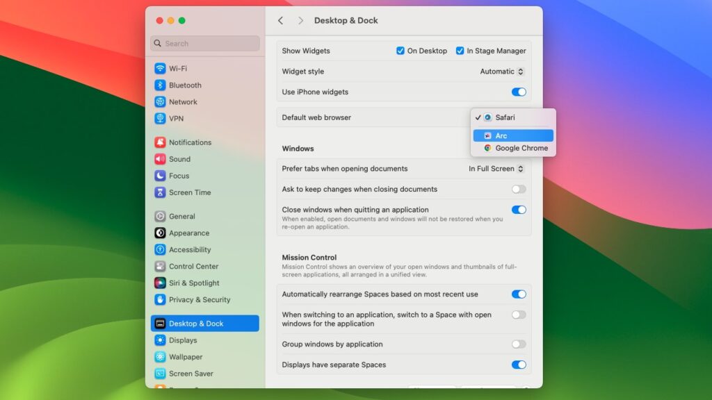 Cách thay đổi trình duyệt mặc định trong macOS Sonoma 2